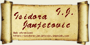 Isidora Janjetović vizit kartica